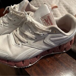 Reebok Women's White and Pink Sneakers